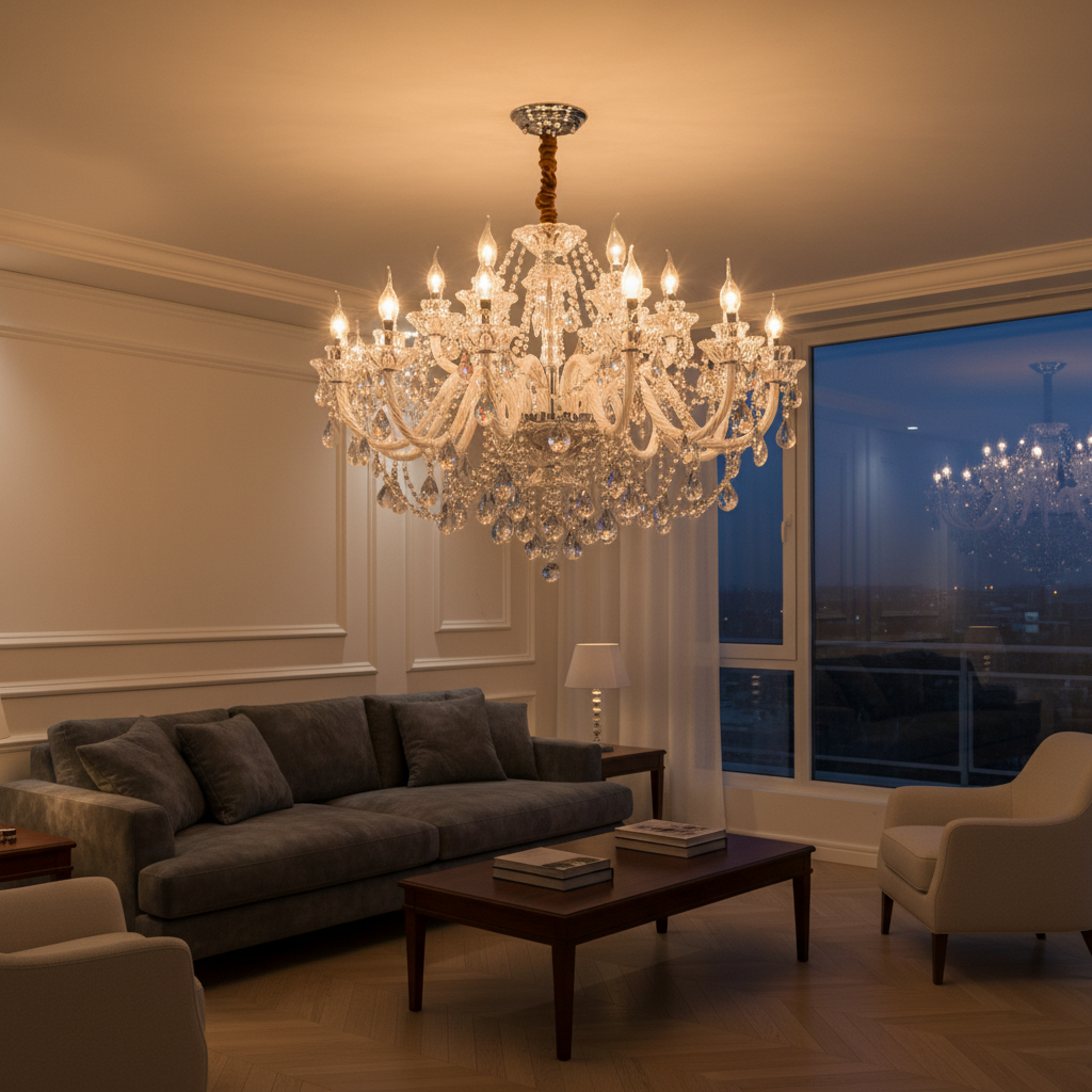 Versailles 1000mm 15-Arm K9 Crystal Chandelier Detail Perspective