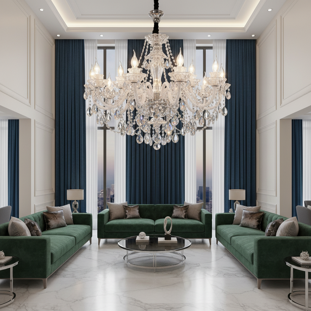 Versailles 1100mm 15-Arm Crystal Chandelier Angle 2
