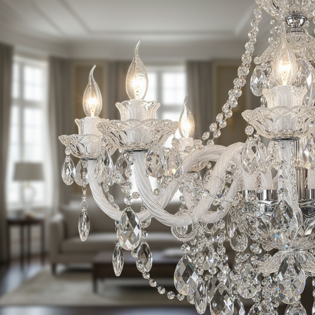 Versailles 1100mm 15-Arm Crystal Chandelier Angle 3