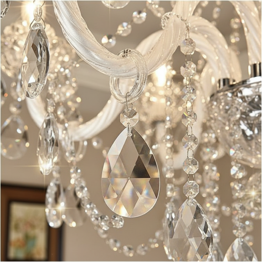 Versailles 6-Arm K9 Crystal Chandelier Angle 3