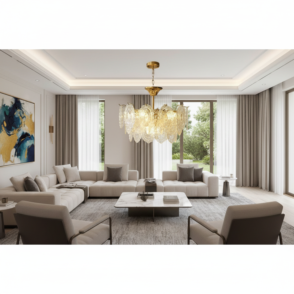 Vittoria 80cm Ornate Glass Chandelier Primary Perspective