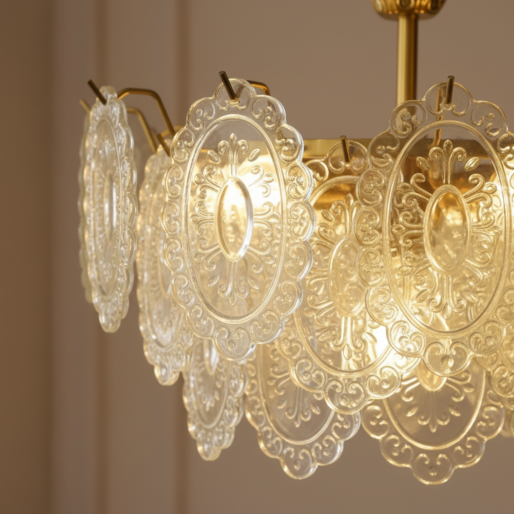 Vittoria 80cm Ornate Glass Chandelier Angle 3