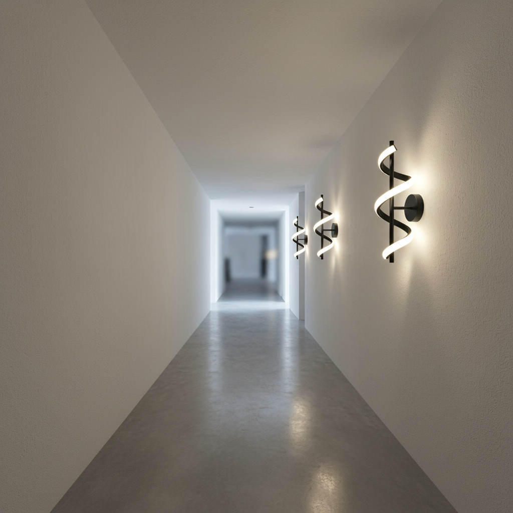Vortex DNA Spiral LED Wall Sconce Angle 2