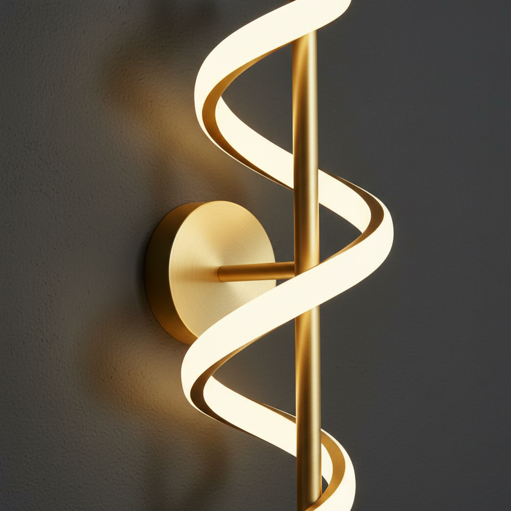 Vortex DNA Spiral LED Wall Sconce Angle 3