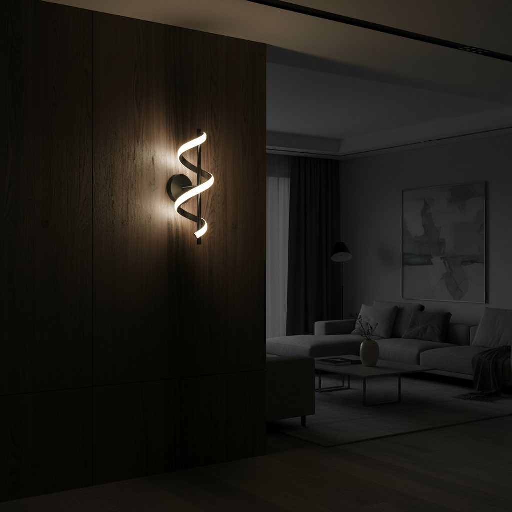 Vortex DNA Spiral LED Wall Sconce Angle 4